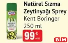 KENT BORİNGER NATÜREL SIZMA ZEYTİNYAĞI SPREY 250 ML fiyat ve kampanya bilgisi